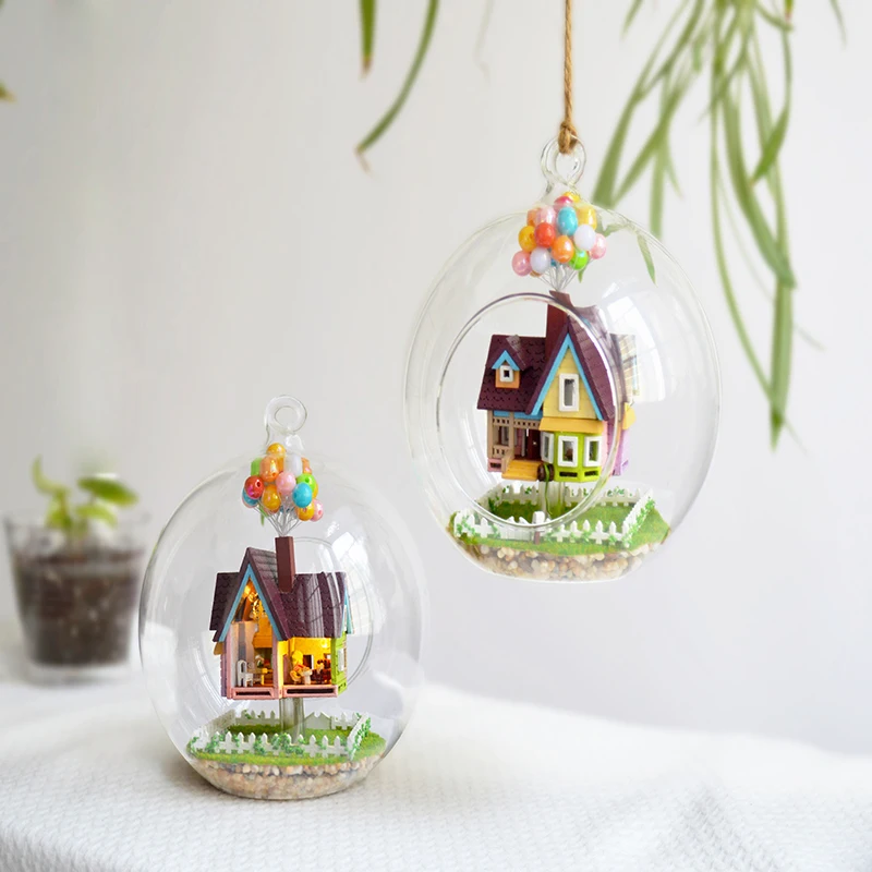 Кукольный домик DIY стеклянный шар деревянные кукольные домики ручной работы