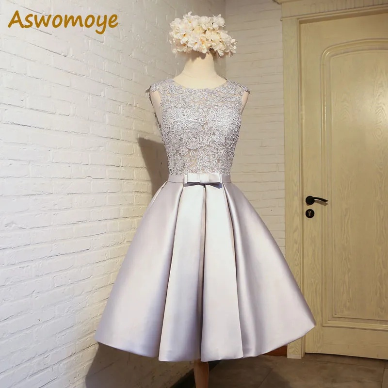 Aswomoye короткое платье подружки невесты 2018 новые элегантные свадебные вечерние