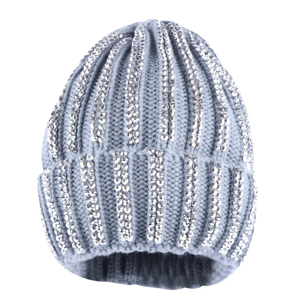 Женская Роскошная зимняя шапка фирменные шапочки модные облегающие вязаные