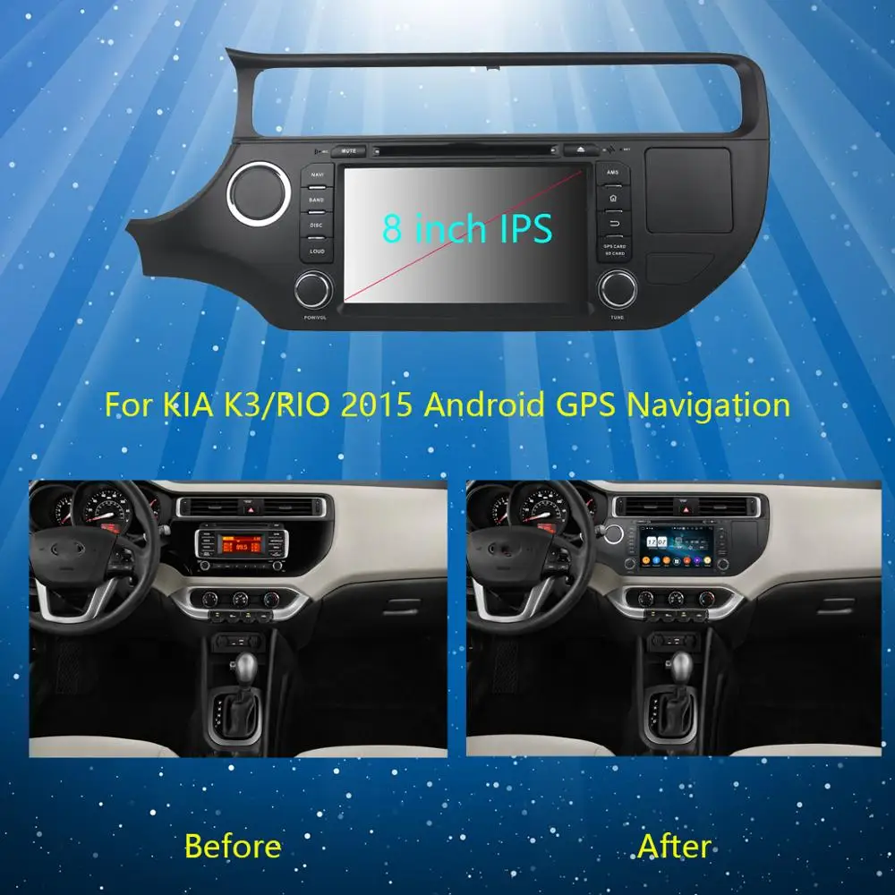 8 &quotIPS 1280*720 8Core 4G RAM + 64G ROM Android 9 0 автомобильный dvd-плеер для KIA Rio K3 2015 2016 левое колесо