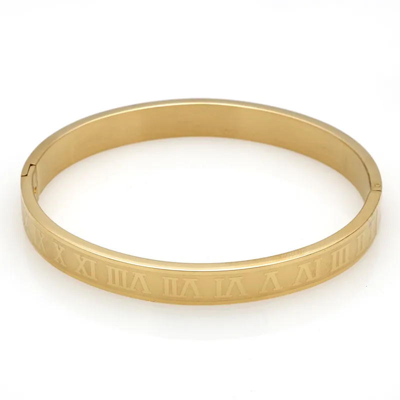 Браслет манжета из нержавеющей стали с римскими цифрами|cuff bangle|bangle braceletcuff bangle