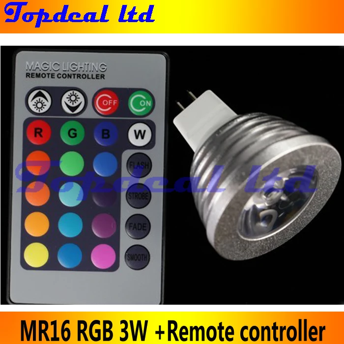 Горячая Распродажа светодиодный светильник MR16 RGB + пульт дистанционного
