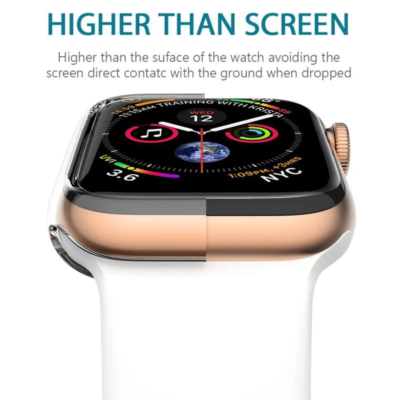 Прозрачный защитный чехол из ТПУ с полным покрытием для Apple Watch Series 4 44/40 мм