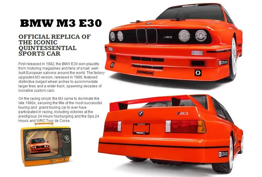 HPI 114343 RS4 Sport3 M3 E30 БЫСТРАЯ, ГОНОЧНЫЙ АВТОМОБИЛЬ