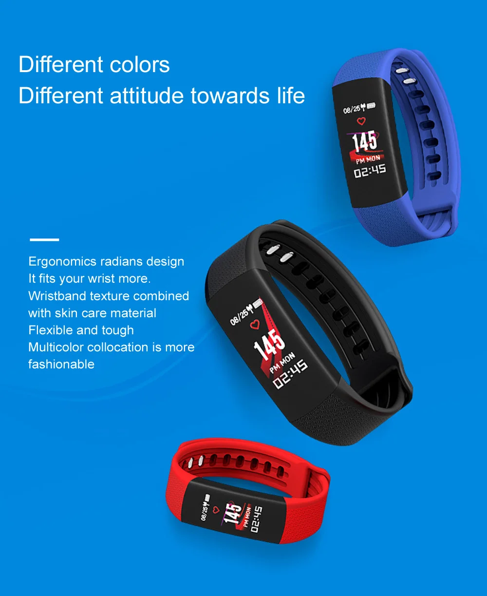 Continuous heart rate intelligent color screen Bracelet healthy wearing sports NFC access guard Bracelet intelligence for