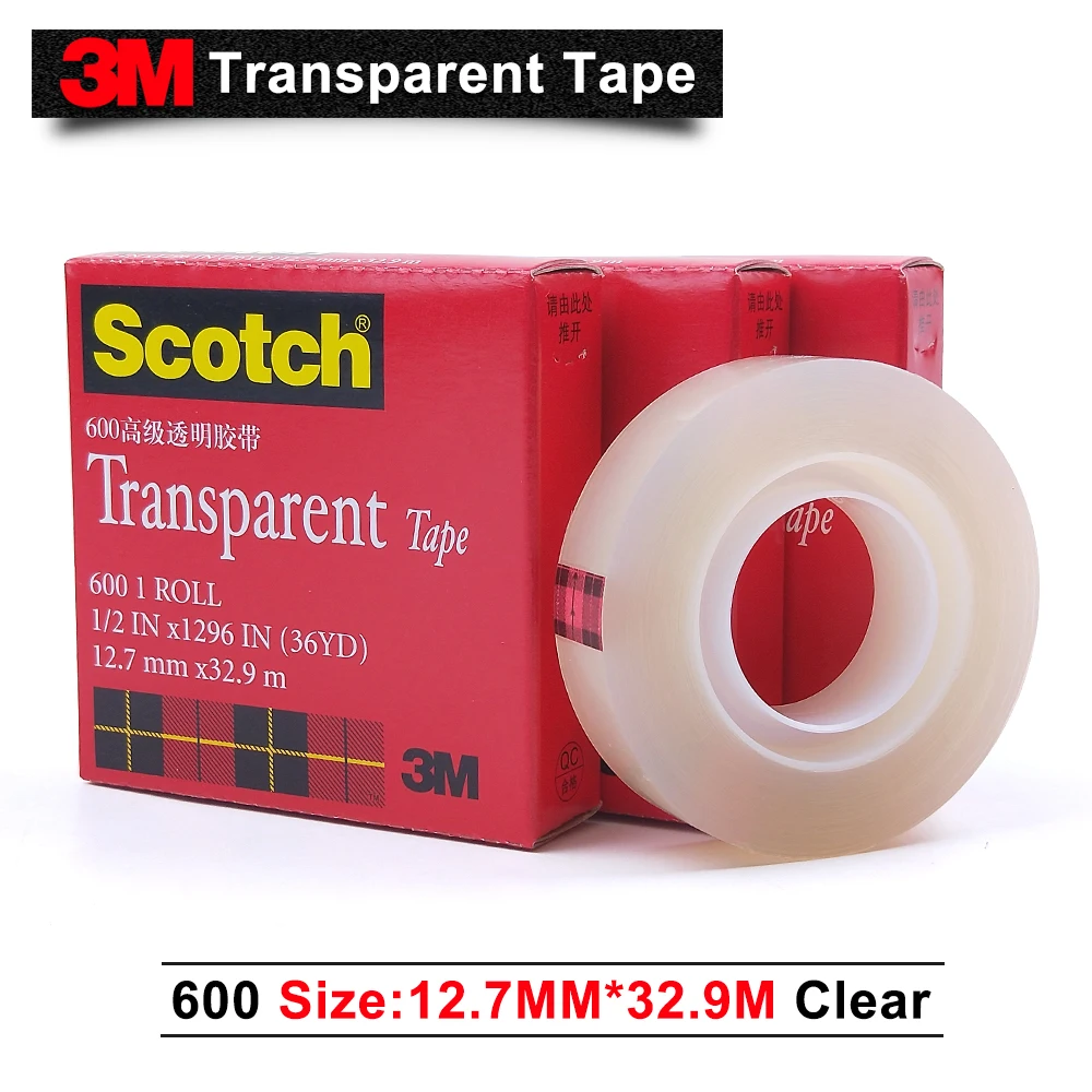 Фото 3M 600 scotch transparent gummed paper single sided tape 12.7mm*32.9M 50pcs/lot we can offer you other size and item №5