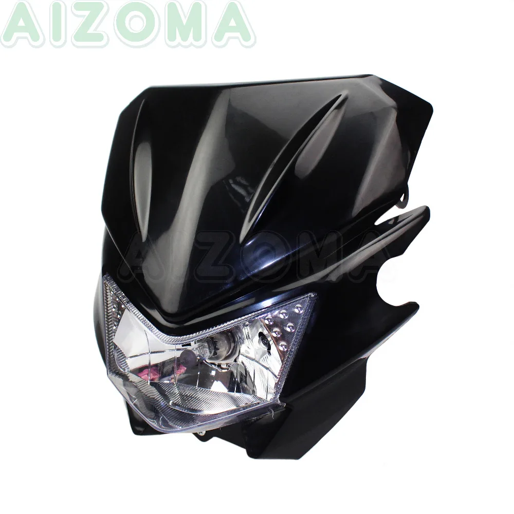 Фара для мотоцикла передняя фара черная обтекатель Honda Suzuki Kawasaki KSR KLX KLR KX 110 125 150 250|