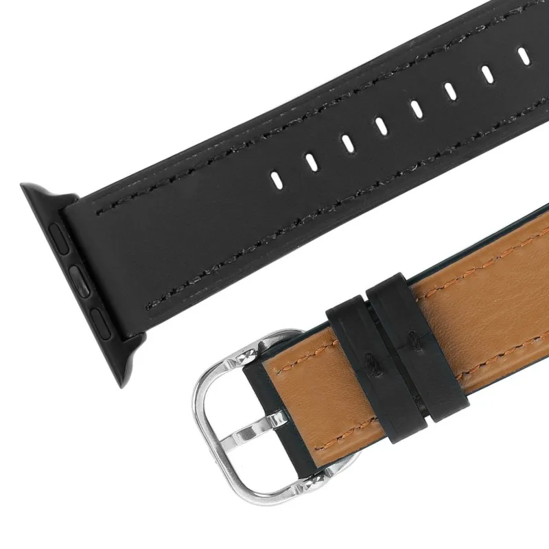 Классический ремешок из натуральной кожи для Apple Watch iWatch Band 44 мм 42 мм 40 мм 38 мм Серия 1 2 3 4 браслет металлическая Пряжка ремешок для часов