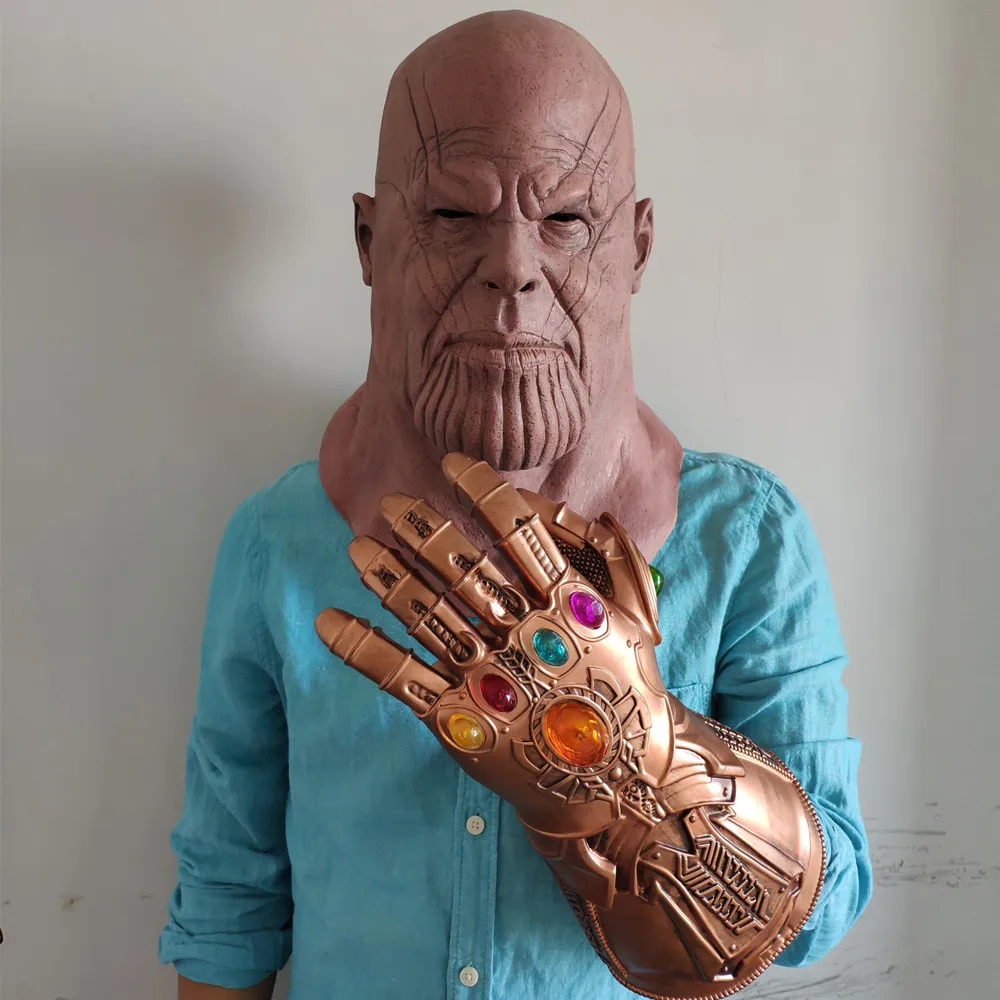 Thanos Mask Cosplay Latex Helmet Avengers Infinity War Movie Halloween Costume Party Prop Accessory | Тематическая одежда и