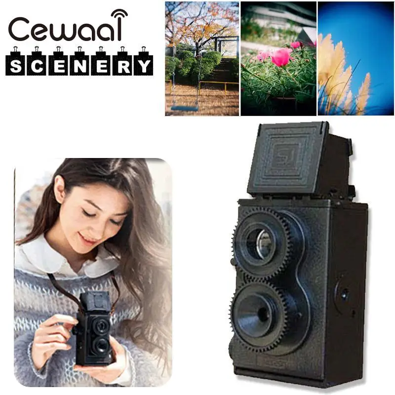 Cewaal Модный черный комплект для фотокамеры с двойным объективом Reflex Lomo