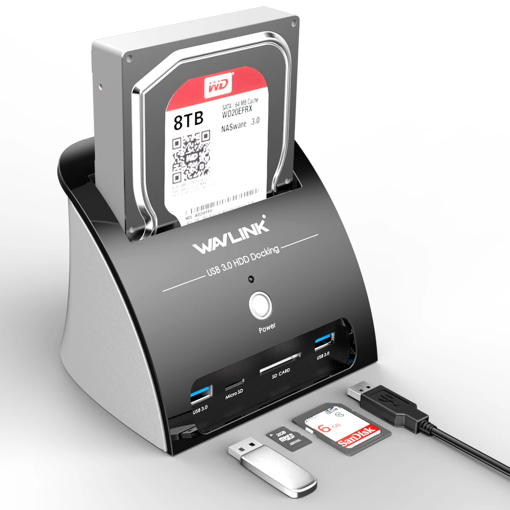 Wavlink 2 5 &quot3 5&quot SATA HDD док станция USB 3 0 концентратор жесткий диск Внешний корпус