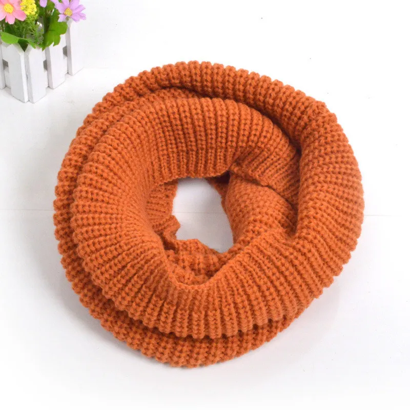 Новинка 2018 трикотажный зимний шарф для женщин Теплое кольцо модный однотонный