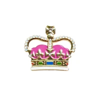 custom crown badge inlay crystal high quality openwork badge k200355