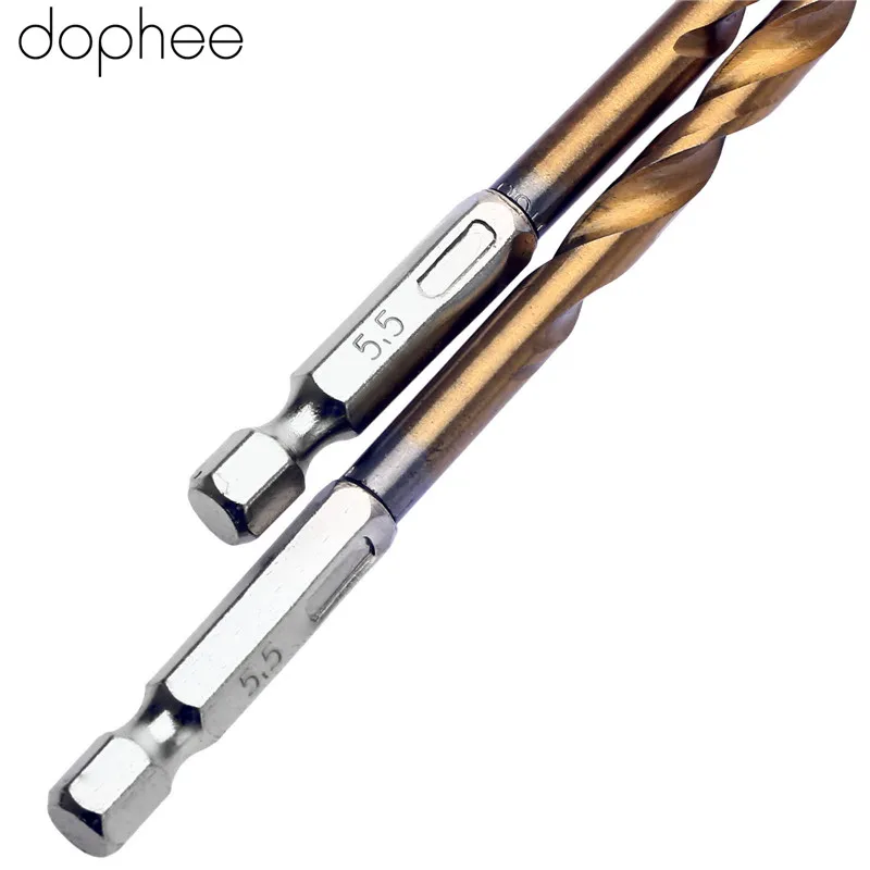 Dophee 13 шт. высокоскоростные стальные титановые ступенчатые сверла с шестигранным