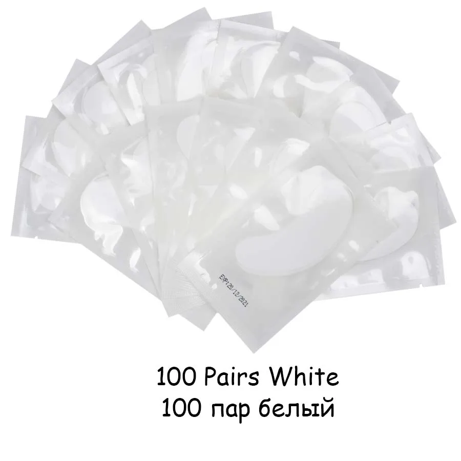 100pairs White 50/100 пар подушечек под глаза увлажняющие наклейки на кончики глаз обертывания подушечки для ухода за глазами бумажные накладки под глазные гель-патчи для наращивания ресниц - Цвет: 100pairs White