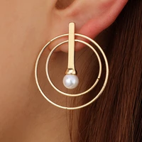large hoops earrings metal stud earring pearl hollow gold minimalist for women aretes mujer vintage party boho jewelry ohrringe