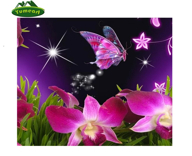 Алмазная 5D картина сделай сам Бабочка цветок алмазная вышивка бисером стразы