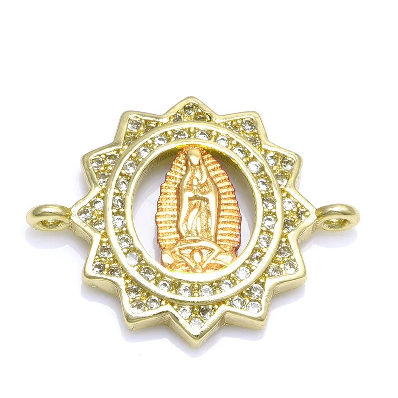 gold Shell Cross DIY Ювелирные изделия религиозной тематики результаты изготовления шармов медные соединения аксессуары для женщин ручной работы Рождественский браслет подарок - Цвет: gold