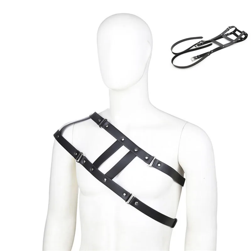 BD/SM Men's Sexy Lingerie Bondage PU Leather Adjustable Belt Chest Harness Punk Gothic Costume Cosplay Adult Exotic Sex Toys |