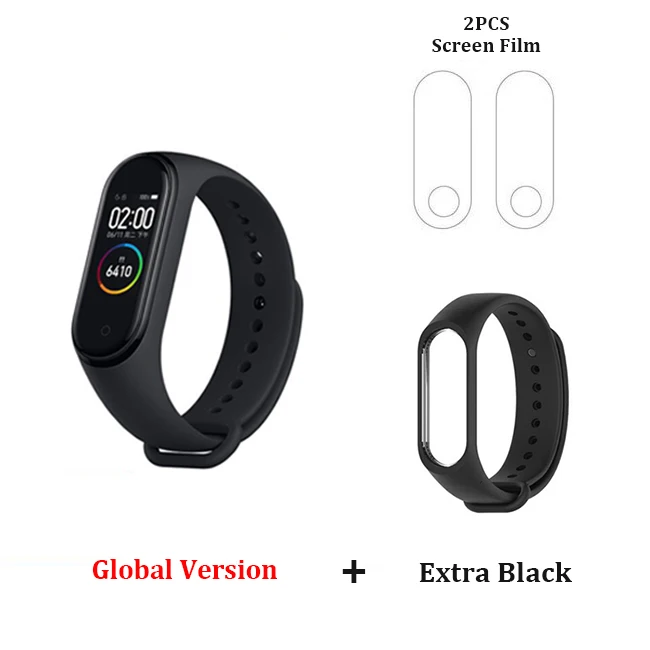 EU Add Filme Strap Xiaomi mi Band 4 умный Браслет mi band 4 цвета AMOLED экран сердечный ритм фитнес музыка Bluetooth 5,0 50 м водонепроницаемый сенсорный экран - Color: EU Add Filme Strap
