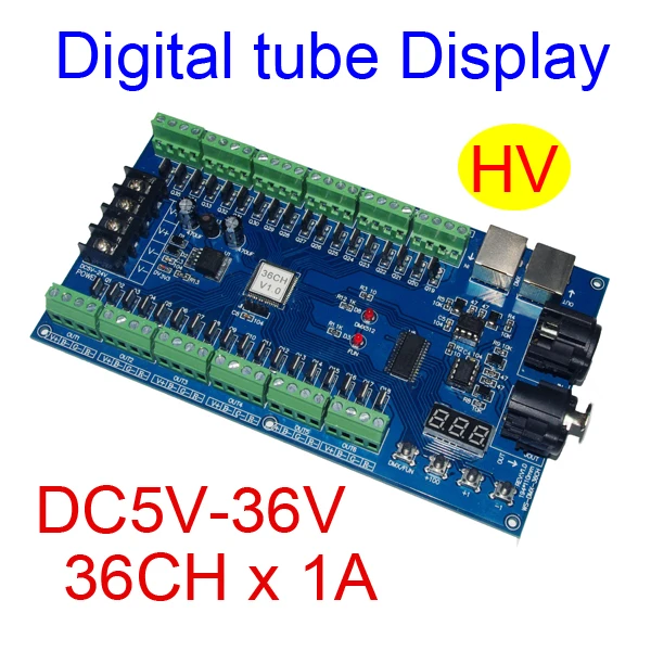 36 канальный DMX512 светодиодный контроллер декодер ch 12 групп RGB выходная мощность