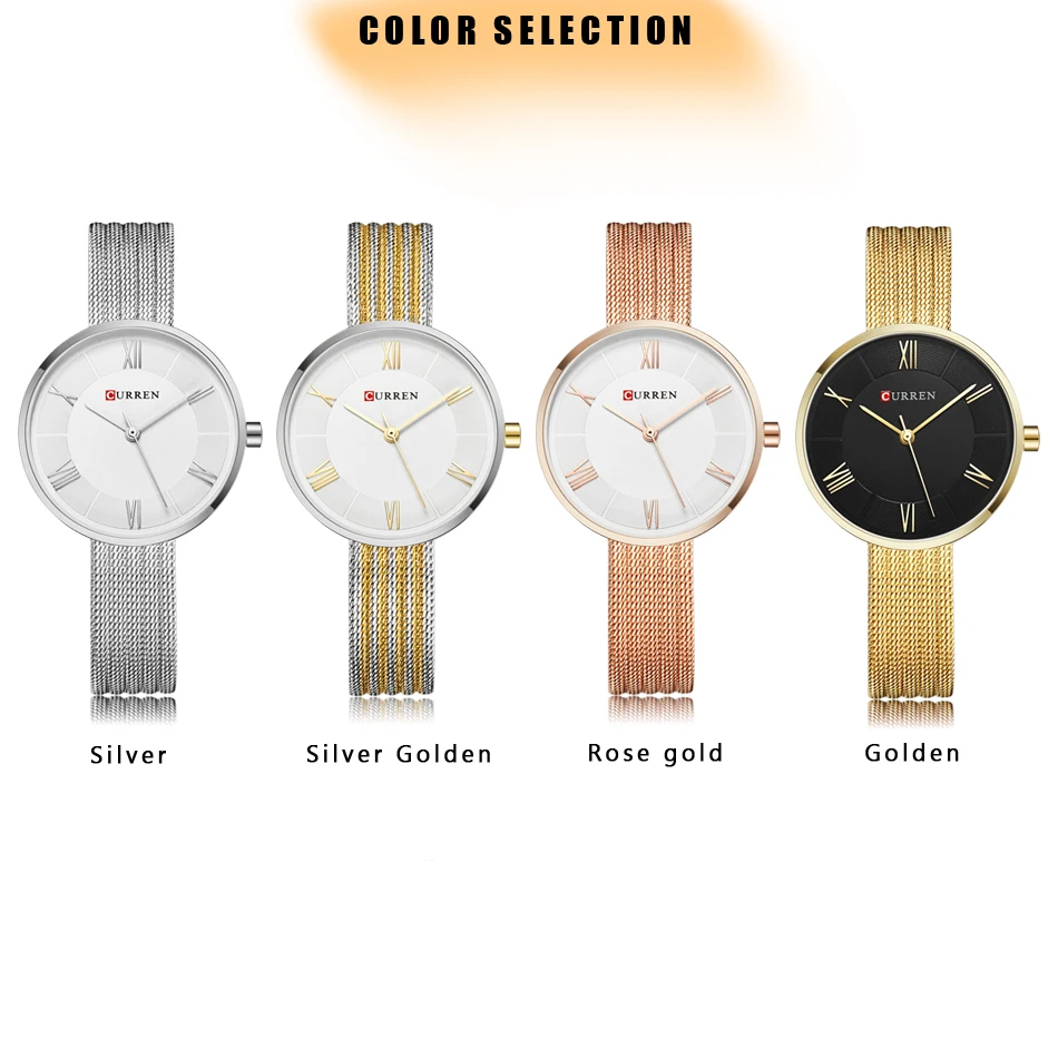CURREN женские часы Роскошные Аналоговые кварцевые наручные классические