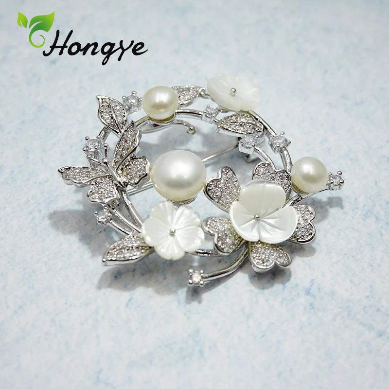 Hongye брошь на булавке Женская стильная Цветочная заколка шарф Серебряный/золотой