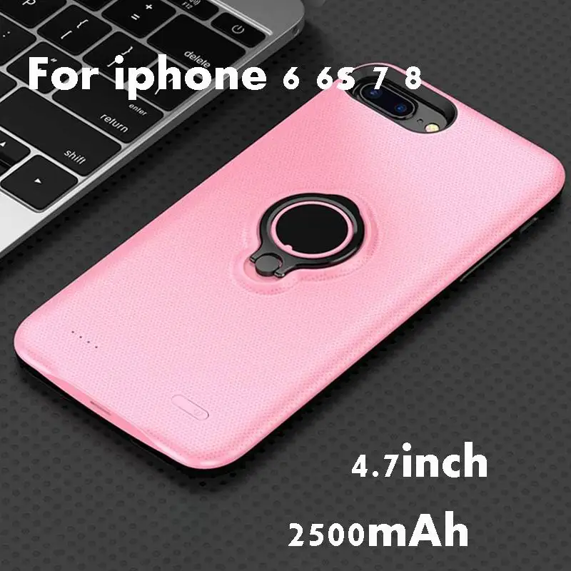 6 6s 7 8 Pink Батарея чехол для iphone 6 6s 7 8 2500/3700/5000/7200 мА/ч, Мощность банк чехол для телефона для iphone 6 6s 7 8 плюс Батарея Зарядное устройство Чехол - Цвет: 6 6s 7 8 Pink