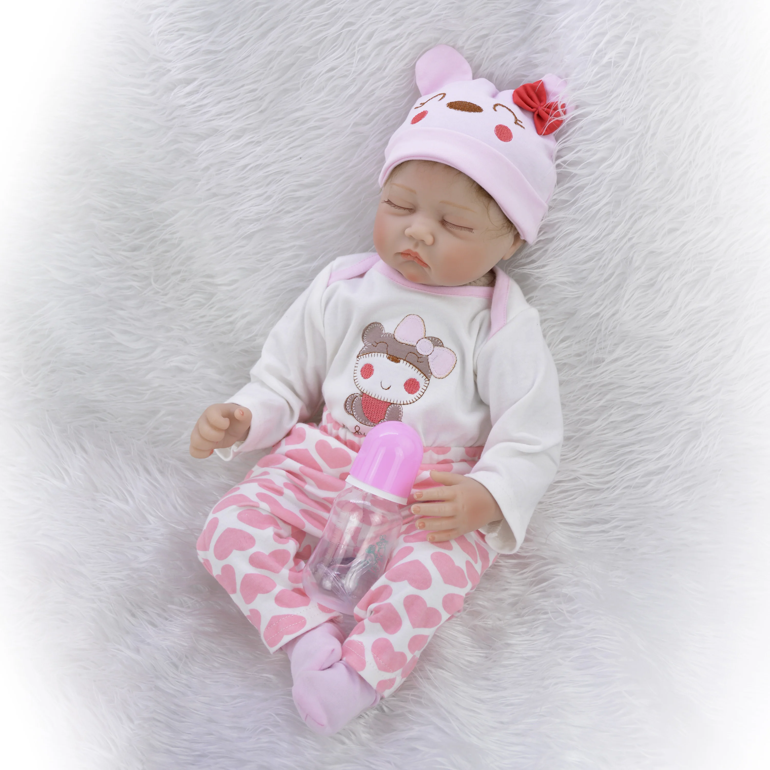 KEIUMI 55 см мягкие силиконовые соски для сна Reborn Baby Doll реалистичные Menina Boneca 22 дюйма