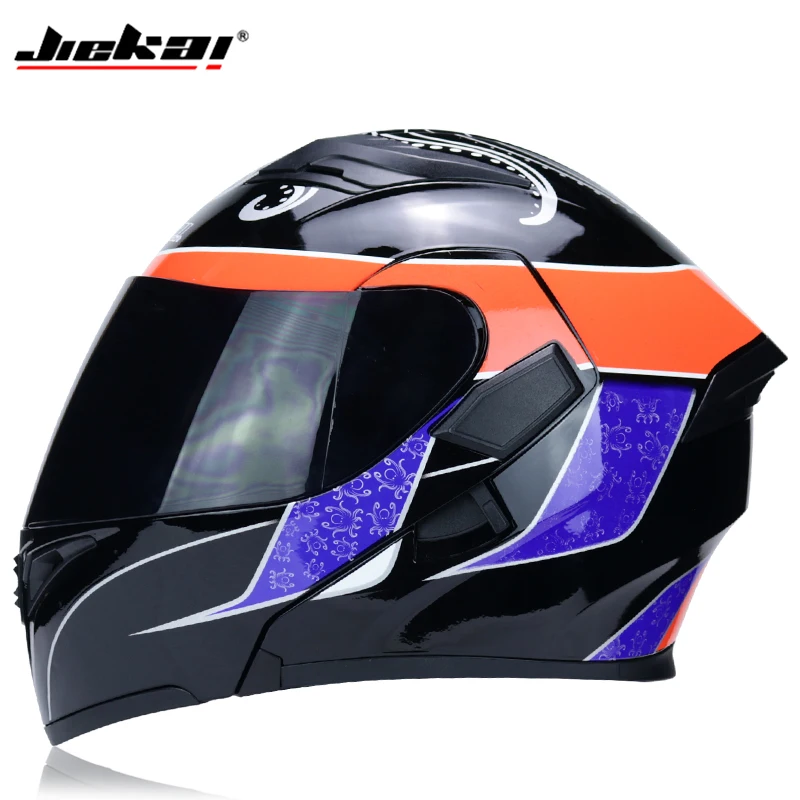 Мотоцикл Jiekai шлем безопасности двойной козырек точка флип шлем-каска moto racing 4 сезона rcycle moto модульный шлем - Цвет: b6