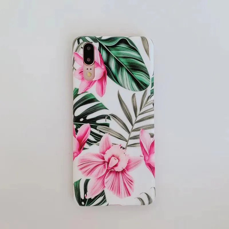 Чехол с листьями цветов для Huawei P20 Lite P30 Pro Модный мягкий чехол Mate 20 телефона |