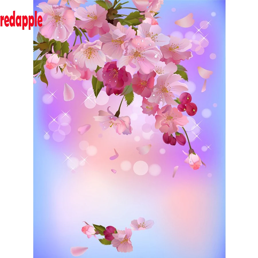 Sakura 5D DIY алмазная живопись полная вышивка бриллиантовая мозаика квадратные