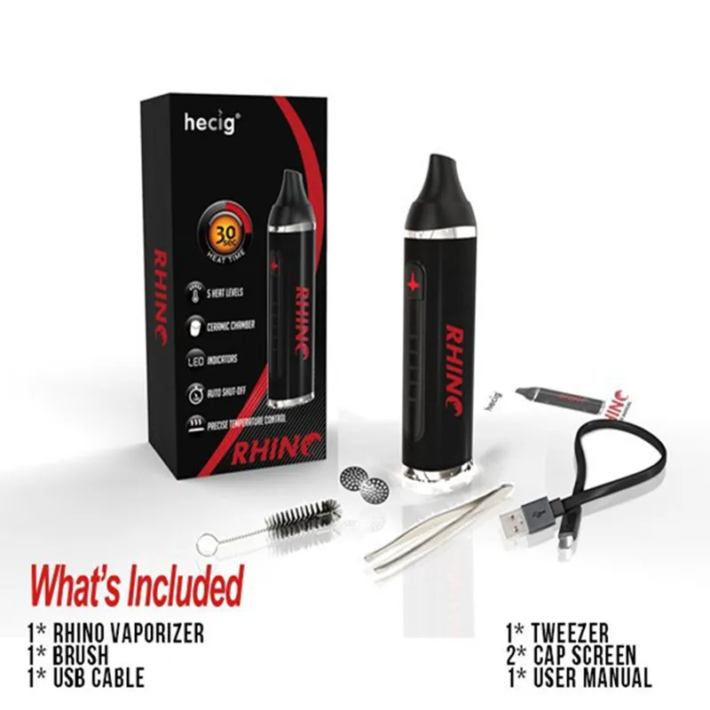 Hecig RHINO травяной испаритель с 1 3 мл керамической камерой пара сухой травы