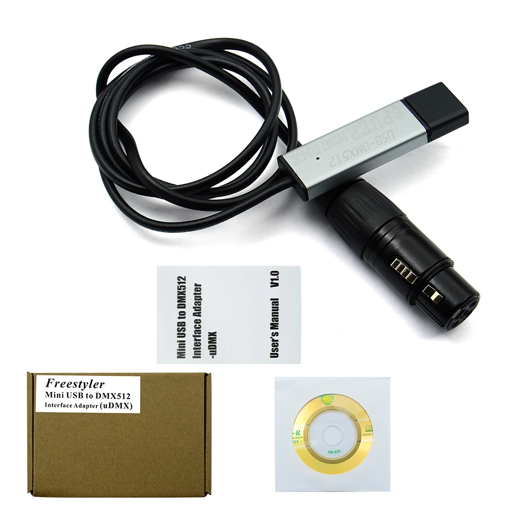 Светодиодный DMX512 компьютер ПК контроллер освещения сцены диммер USB к DMX адаптер