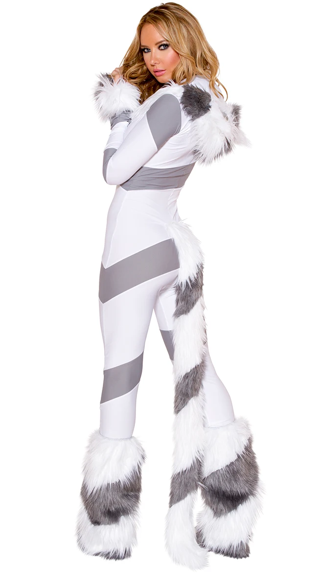 Furry Women Sexy Animal Costume Pretty Kitty Catsuit Halloween for Adult | Тематическая одежда и униформа