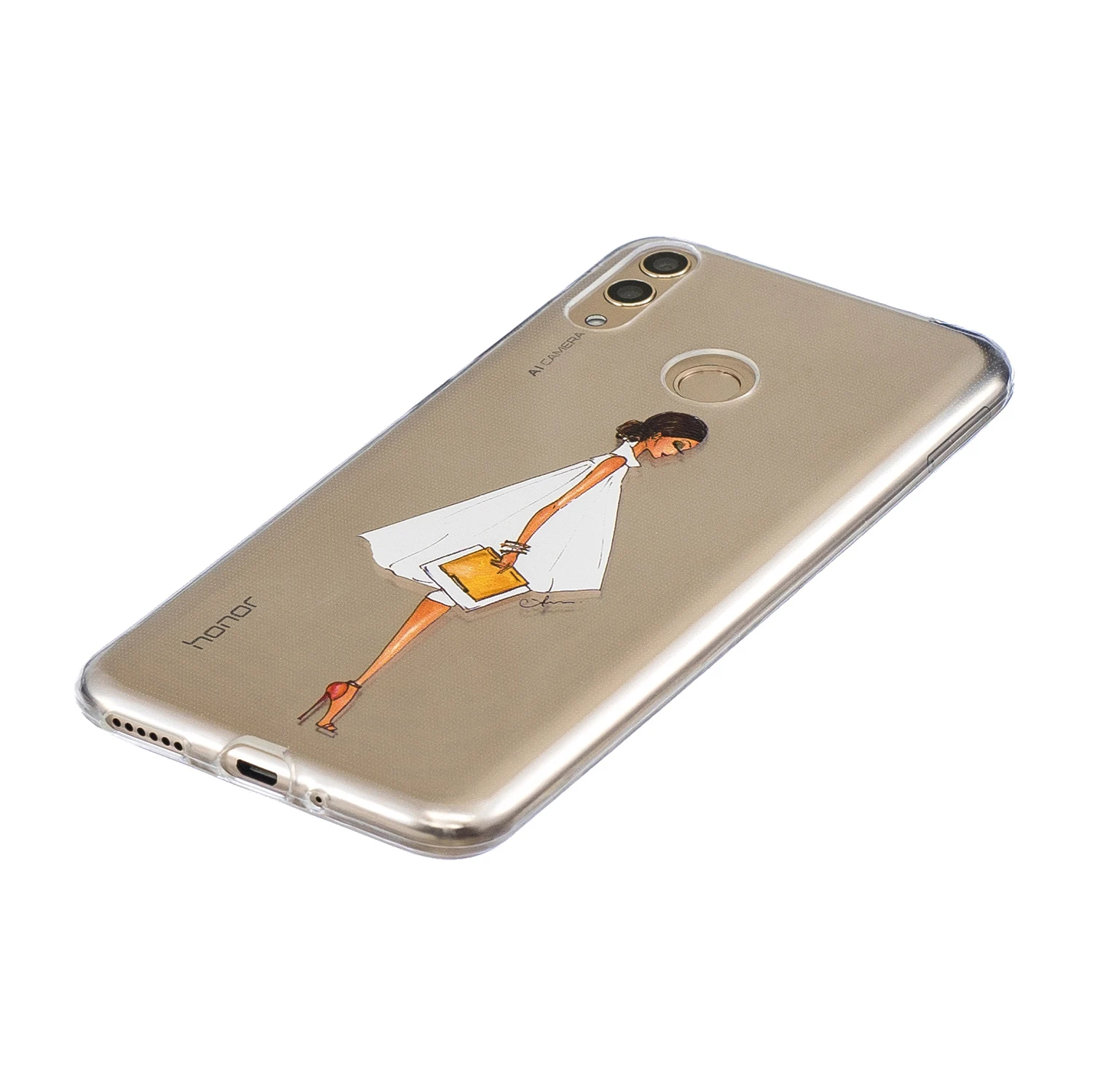 Чехол для honor 8c с рисунком красивой девушки мягкий чехол телефона TPU Прозрачная