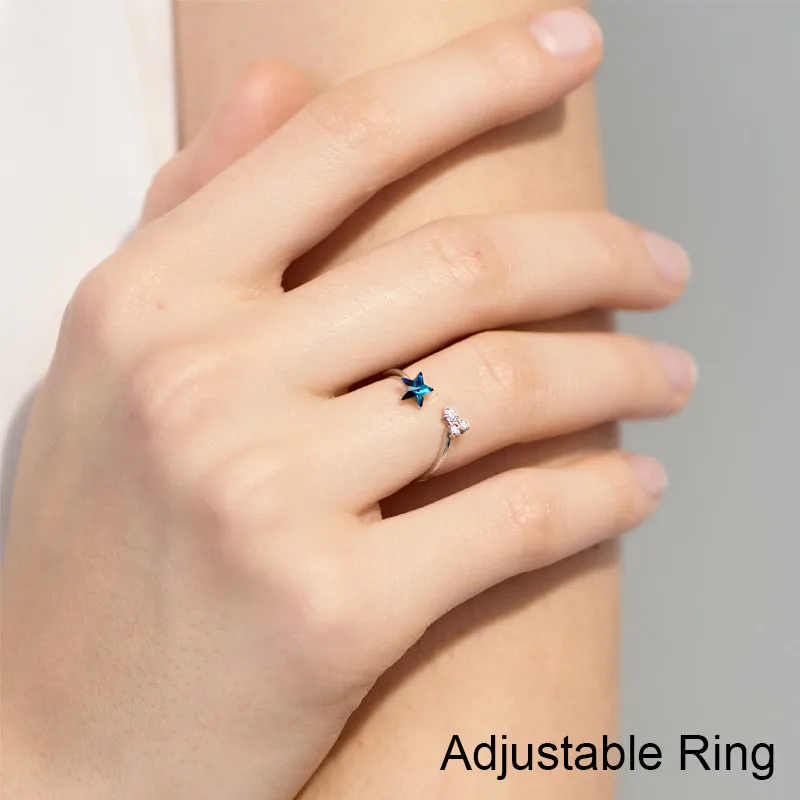 AKOLION, серебряные маленькие серьги с голубой звездой, 925 ААА, синие циркониевые серьги-гвоздики для женщин, модные ювелирные изделия