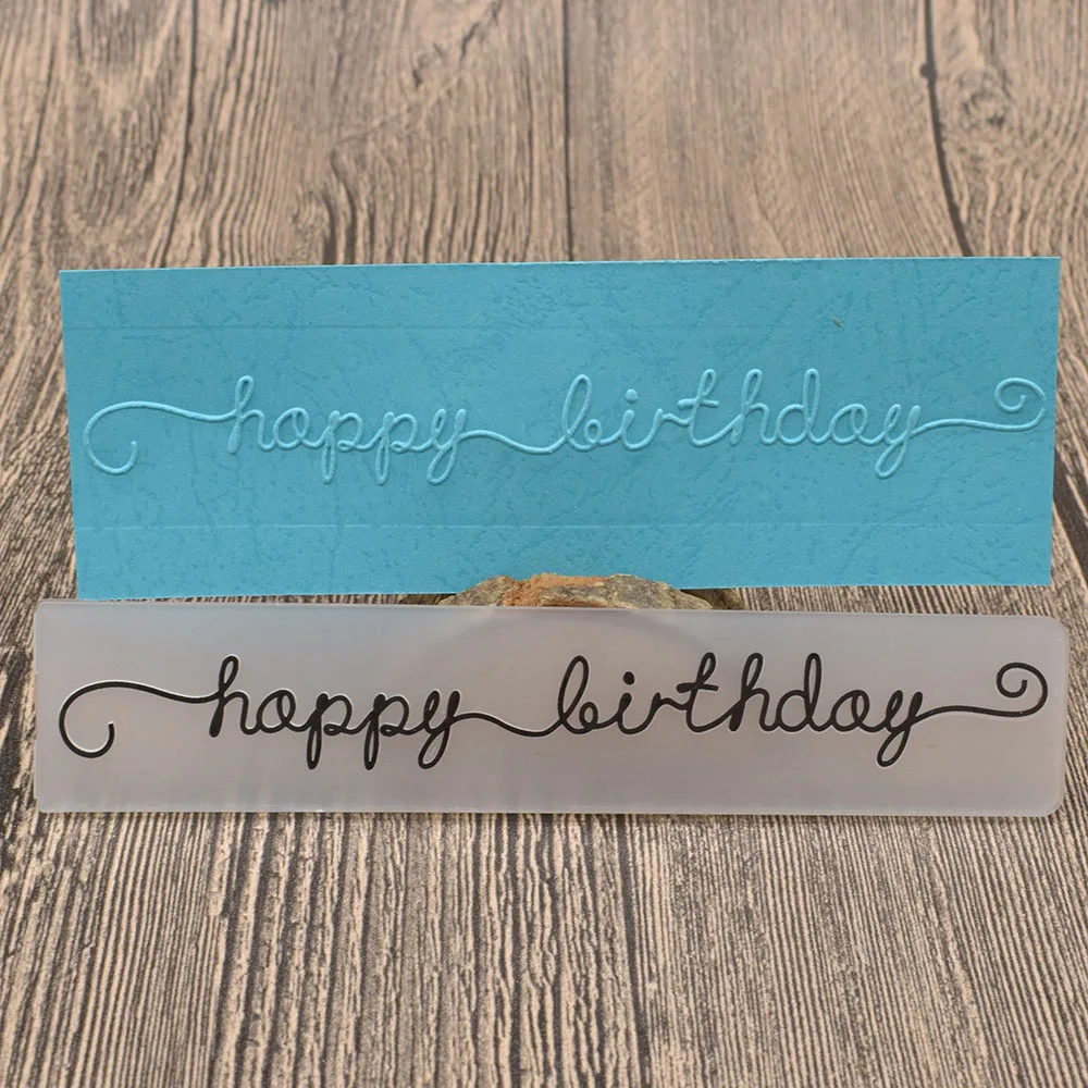 

Happy Birthday Plastic Embossing Folder Stencil Template For Scrapbooking Paper Card Decoration