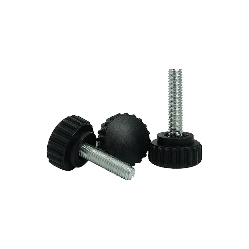 

1PCS 22# M6 M8 Black Plastic Knurled Head Tighten Thumb Screws Round Knurled Knob adjusting Hand Screw Length 10mm-40mm