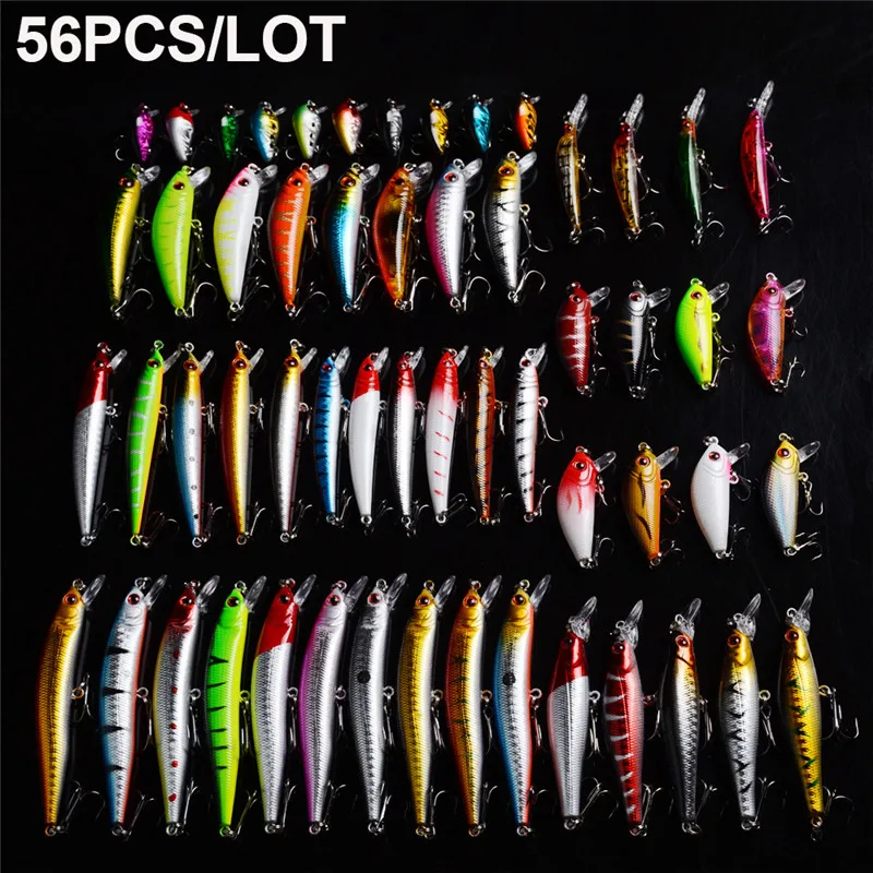 136Pcs New Leure De Peche Mixed Popper Minnow Soft VIB CrankBait Fishing Lures Set Worm Soft Lure Kit Jig Hooks Pesca In Box