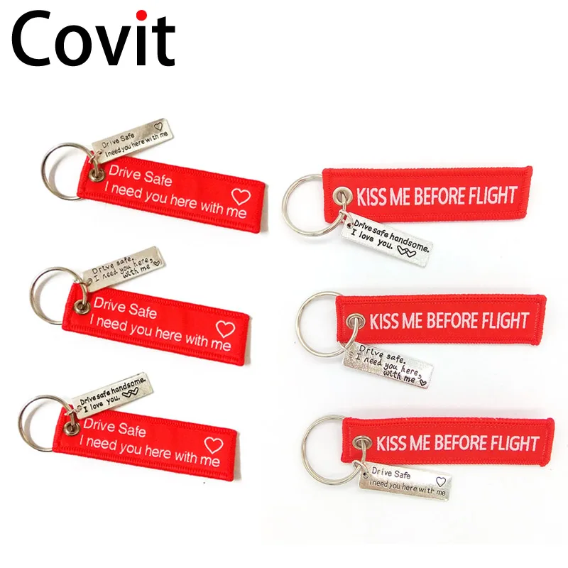 Брелок для ключей kiss me before flight серебристый металлический безопасный брелок от