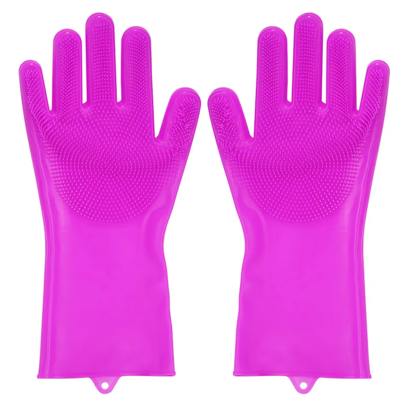 Magic Silicone Dish Washing Gloves Food Grade Household Cleaning Gloves Brush Silicone Scrubber Kitchen Accessories Clean Tools