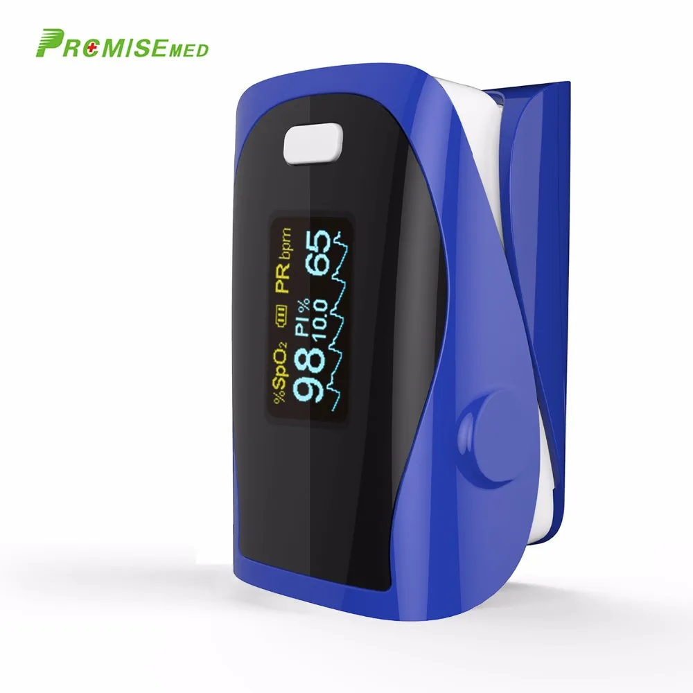 PRCMISEMED Household Health Monitors Heart Rate Monitor Finger Medical Oxygen Pulse Oximeter Finger Meter-Deep Blue