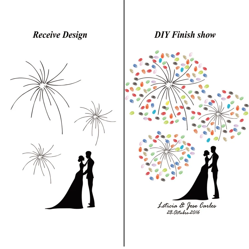 Горячие 40*60 см Индивидуальные любовник Поцелуй отпечатки пальцев дерево Подпись
