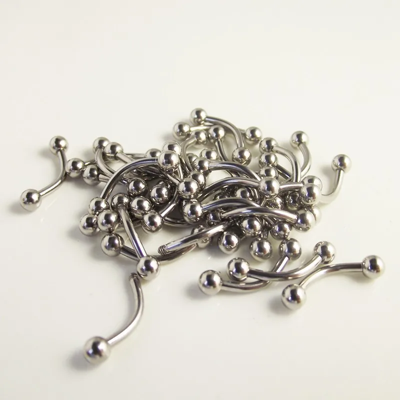 2 шт 16Gx8x3mm нержавеющая сталь кольцо для бровей микро изогнутая штанга серебряный