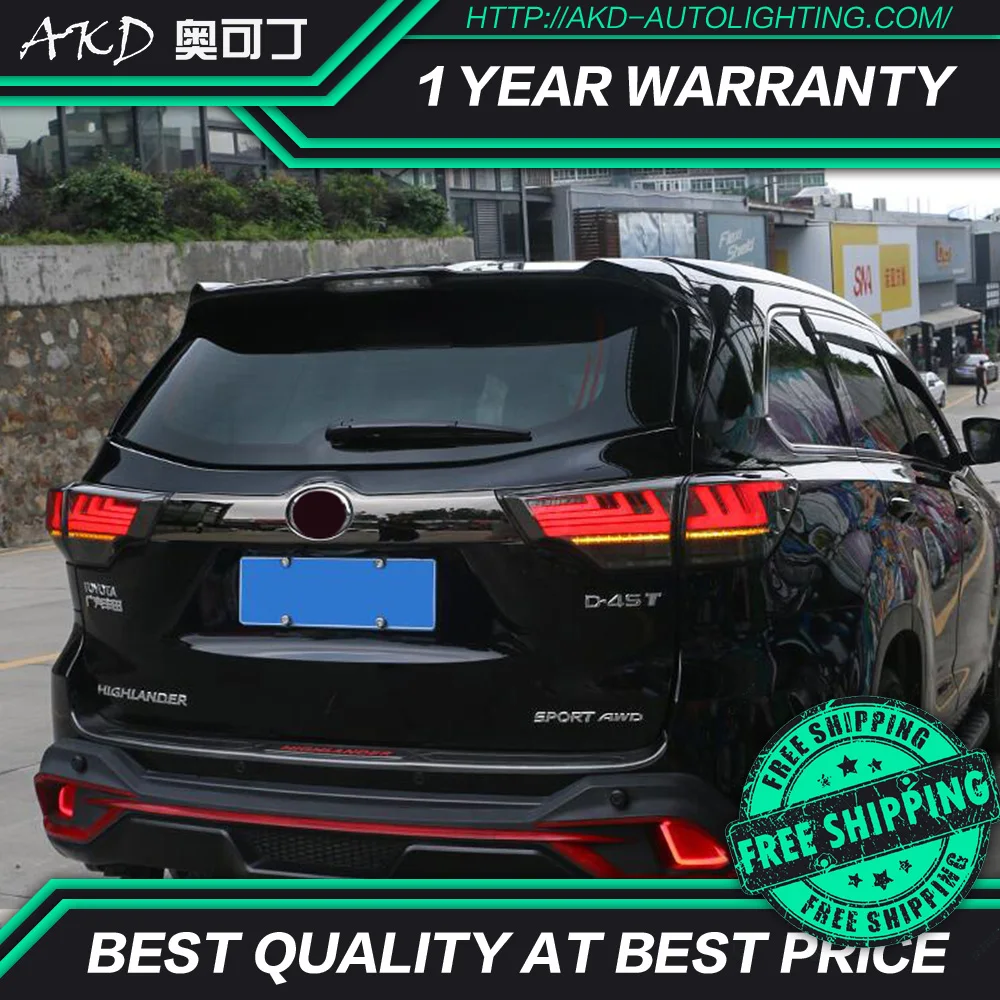 AKD Тюнинг автомобилей задние фонари для Toyota Highlander KLUGER- задние фонари светодиодный DRL ходовые фары, противотуманные фары задняя парковка