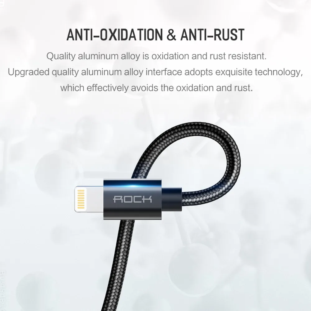 ROCK 2.4A USB кабель для iPhone кабель MFi сертифицирован для быстрой зарядки Lightning для iPhone XS Max XR X 8 7 6 5 Plus iPad iOS