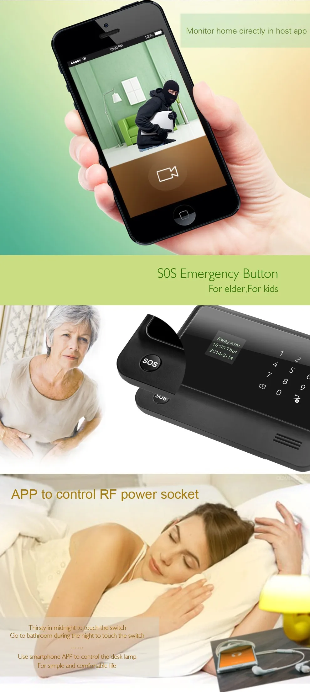Android Iphone управляемая Проводная беспроводная wifi GSM GPRS домашняя охранная сигнализация w Pet дружественный датчик движения и wifi камера