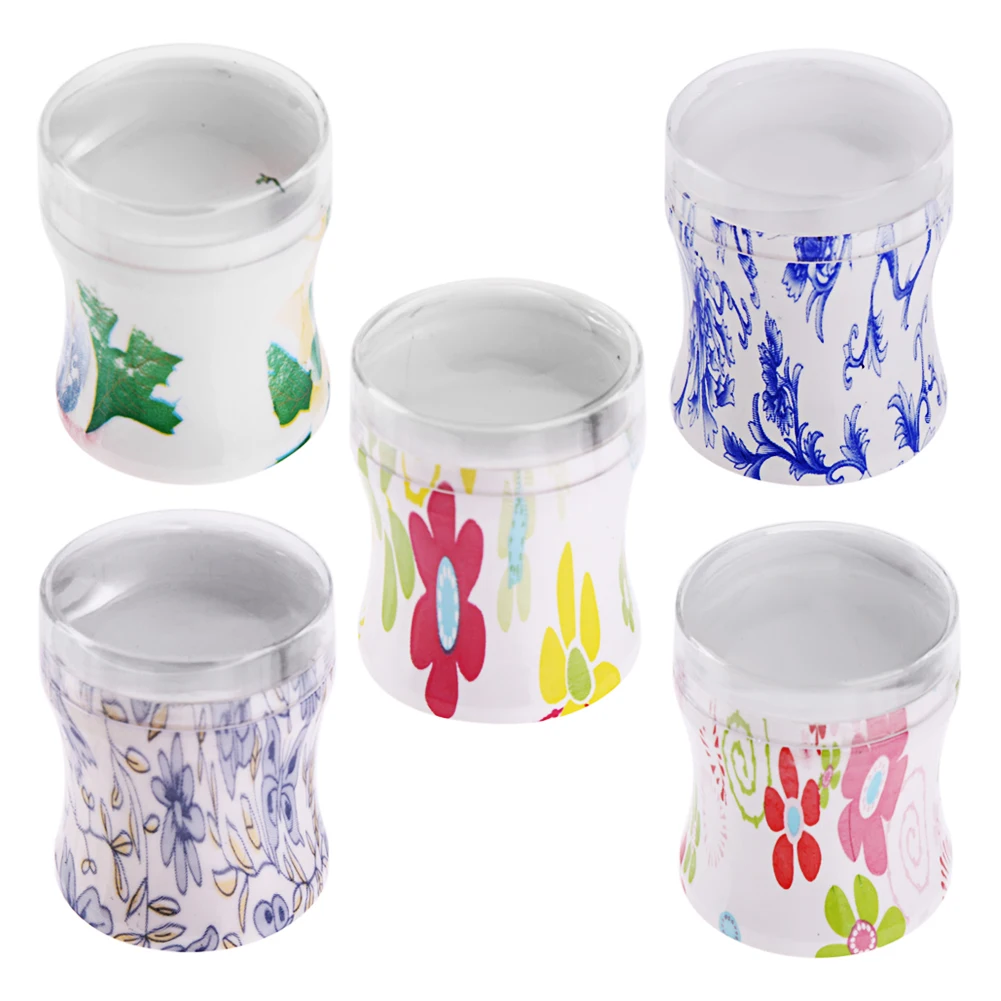 Набор прозрачных стемперов для дизайна ногтей с шапочкой 3 8 см прозрачный