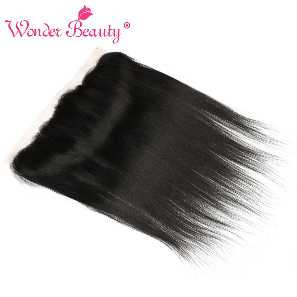 Wonder Beauty перуанские волосы Remy прямые свободная часть кружевное лобное закрытие
